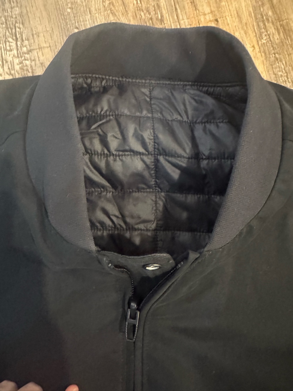 Lululemon Switch Over Reversible Bomber Jacket Sz XL Black Puffer - Picture 4 of 7